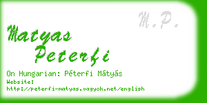 matyas peterfi business card